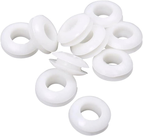 Mesee 100Pcs Double Sided Rubber Grommet Kit, 10mm Inner Dia Oil Resistant Armature Electrical Wire Grommets O Ring Hole Plug Washer White Rubber ...