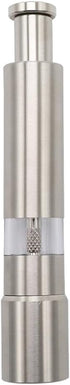 Premium Stainless Steel Salt Grinder Pepper Mill for Peppercorns Sea Salt and Spices, Thumb Push Button for 1 Hand Operation for Grinding Salt and...