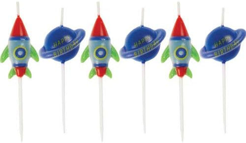 Unique Party Outer Space Birthday Candles (6) pc...