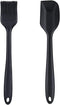 2 Pcs Silicone Spatula Non Stick Silicone Spatula Spoon Brush Kitchen Gadget Set for Cooking Baking and Mixing (Black)...