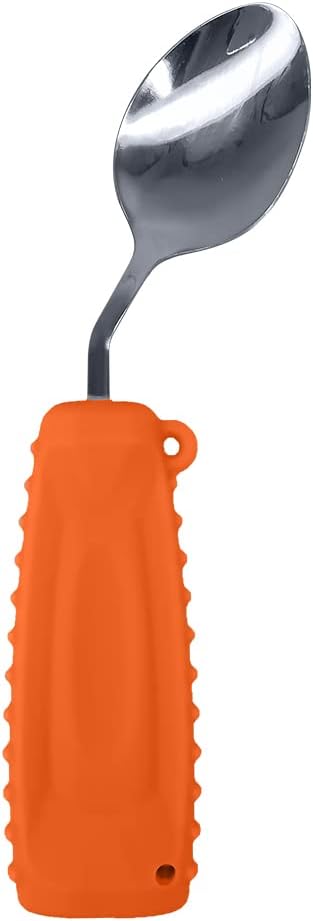 Adaptive Weighted Silverware Utensils Angled Spoon for Hand Tremors Parkinsons,Weighted Utensils with Non-Slip Easy Grip Handles for Independent E...