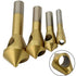TJP 4pcs Chamfer Countersink Deburring Drill Bit Crosshole Cutting Metal Wood Tools...