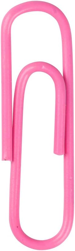 JAM PAPER Colorful Standard Paper Clips - Regular 1 Inch - Pink Paperclips - 100/Pack...