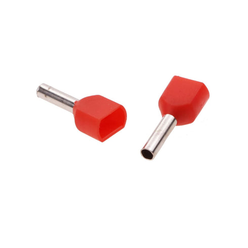18AWG Dual Barrel Ferrules Terminal, AWG 18/1.0mm² Twin Ferrule Connectors Wire Ends Terminals Pins for Car Audio, Electronics, Communication Equi...