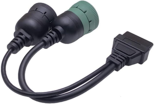 2-in-1 OBD2 Adapter Cable,9 Pin J1939 and 6 Pin J1708 to 16 Pin OBD2 Adapter Split Y Cable for Diesel Truck Heavy Duty Diagnostic...