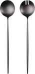 Salad Servers,Spoon and Fork Set 11.41 inch,18/10 Stainless Steel Salad Serving Titanium Plating (Black)...