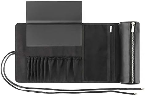 Makeup Brush Organizer with Lid,Makeup Brush Holder Case Dustproof Black,Make Up Brush Bag Pouch with Cover Trave...