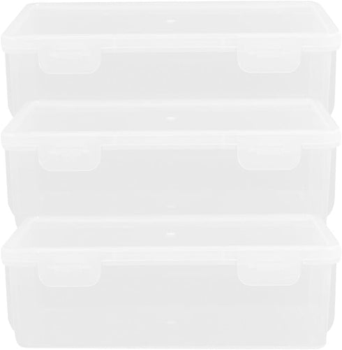 Luxshiny 3pcs Rectangular Loaf Bread Box Bread Toast Storage Bin Plastic Bread Keeper Container Airtight Loaf Bread Saver for Kitchen Storing Refr...