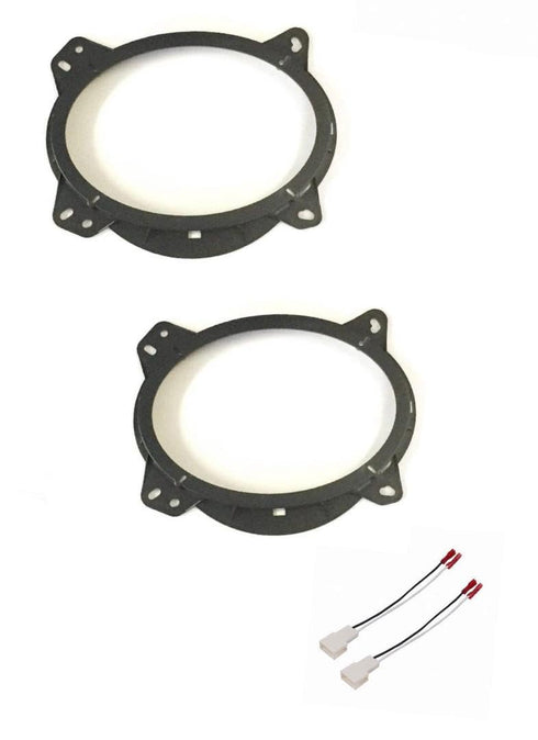 6x9 Front Door Car Stereo Speaker Install Adapter Plates and Speaker Connection Wire Harness Made for 2007-2014 Toyota FJ Cruiser and 2008-2014 To...