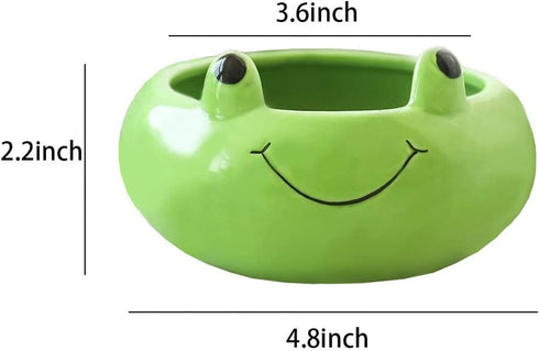 123Arts Ceramic Frog Planter Succulent Planter Hand Painted Flower Pot Animal Planter...