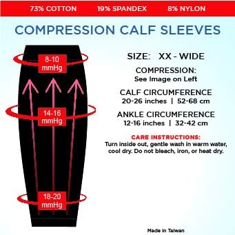 Compression Calf Sleeves Extra Wide - Soothing Gradient Support with Comfy Cuffs...