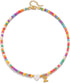 Gold Initial Necklace for Women - Handmade Bohemian Colorful Beaded Initial Stainless Steel 18K Plated Gold Choker Necklace with Heart Shells Lett...