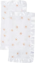 Lulujo Security Lovey Blankets Unisex Softest Breathable Cotton Muslin Security Blanket Set with Silky Satin Trim| Neutral Comforting Blanket for ...