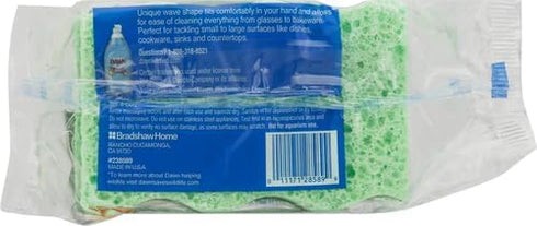 Dawn Power Clean Wedge-Shaped Scrubber Sponges, Green (Pack of 3)...