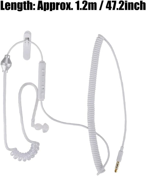 Earphone,Wireless Bluetooth Monaural 3.5mm Headphone Air Tube in Ear Antiradiation Earphone Stereo Headset,Flexible and...