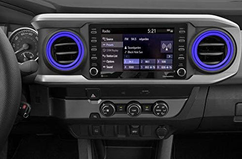Lanyun Compatible with Toyota Tacoma A/C Vent Ring Outer Trim Decoration Covers fit 2016-2021 Tacoma a/c Outlet Vent Accessories Blue...