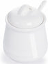 HAOTOP Porcelain Sugar Bowl, Ceramic Salt Bowl with Spoon and Lid for Home and Kitchen, 12 Ounces (White)...