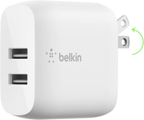 Belkin 24W Dual Port USB Wall Charger - Fast Charging for iPhone, iPad, Samsung & More - Charging Block for Power Bank, No Cable Included......