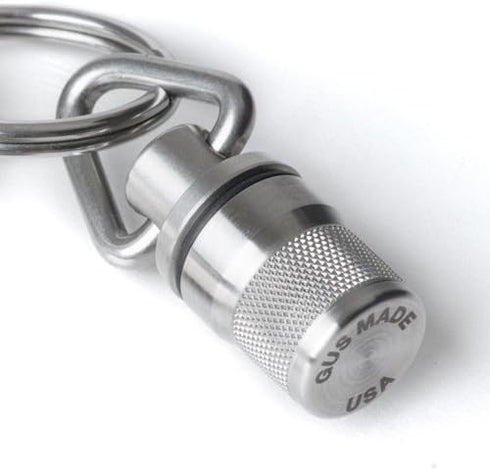 GUS Micro Pill Fob, Made in USA, Stainless Steel Keychain Pill Holder, Holds Two Emergency Aspirin, Ultra Compact Design...