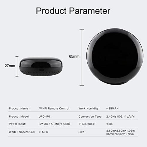 MOES WiFi Smart IR Remote Controller Smart Home Infrared Universal Remote Blaster,One for All Control AC TV DVD CD AUD SAT etc,Compatible with Ale...