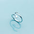 Minimalist Music Note Open Statement Ring S925 Sterling Silver Adjsutable Simple Wrap Cuff Expandable Finger Band Wedding Engagement Eternity Ring...