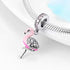 YUHE Pink Flamingo Charm 925 Sterling Silver Beads with Clear CZ Fit Women Pandora Style Bracelet,for Thanksgiving/Christmas Day...