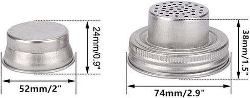 2 Pack Mason Jar Shaker Lids 304 Stainless Steel with Silicone Seals for Mix Spices Dredge Flour Sugar Salt Peppers and Any REGULAR MOUTH Mason Ja...