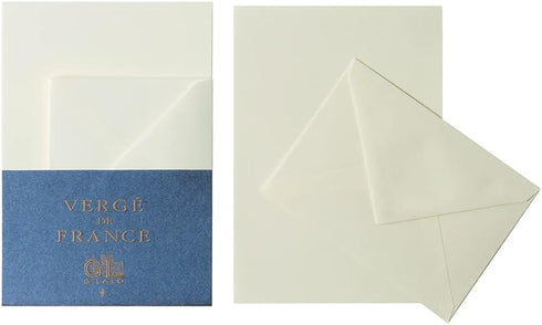 G.Lalo Gl52200 Verge de France Letter Set, 5 Envelopes, 10 A5 Size, Western No. 2 (4.5 x 6.4 inches (114 x 162 mm), White...