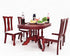1:12 Dollhouse Miniature Furniture Red Wooden Dining Table Chairs 5pcs Set 1 Table and 4 Chair Wooden Creative Handcraft Gift for Boys Girls perfe...