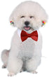 4 Pieces Pets Dog Cat Bowtie Pet Costume Adjustable Formal Necktie Collar for Cats Small Dogs Puppy Grooming Accessories (red/Heart)...