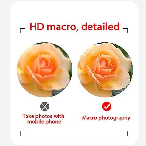 Mobile Phone Wide-Angle Lens 0.45X Mobile Phone Camera Lens Kit Macro Lens 12.5X Universal for iPhone Android Phone/Samsung/OnePlus and Most Smart...