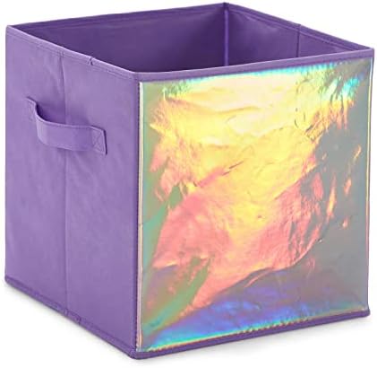 Heritage Kids Holographic Collapsible Storage Cube, 10"x10", Purple...