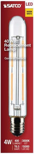 Satco 23170-4T6.5/LED/CL/930/120V/E17 Tubular (S21370) Intermediate Screw Base Exit Light Bulb...