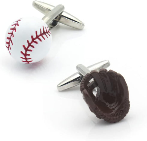 3D Baseball Cufflinks Gloves and Ball Cuff Links Sports Gemelos...