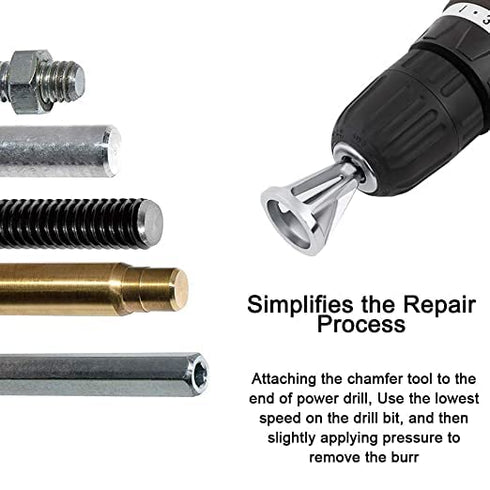 Deburring External Chamfering Tool, Chamfer Tool Deburring External Drill High Speed Stainless Steel Burr Removal Bit Quickly Repairs Damaged Meta...