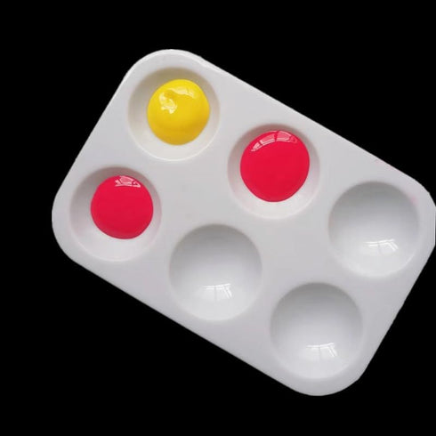 24 PCS White Plastic Paint Tray Palettes, 6 Well Rectangular Watercolor Oil Palette, Paint Trays for Kids, Adult, Student Artist Craft Palettes,Pa...