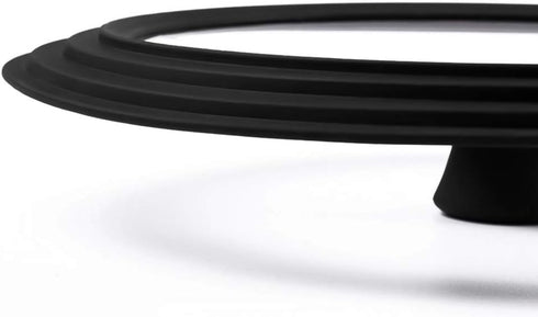 Universal Lid for Pots,Pans and Skillets - Tempered Glass with Heat Resistant Silicone Rim Fits 6", 7" and 8" Diameter Cookware,Black...