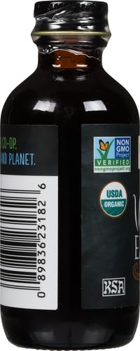 Frontier Co-op Organic Vanilla Extract, 2 Ounce Glass Bottle, Buttery Smooth, Sugar-Free Flavor For Smoothies and More...