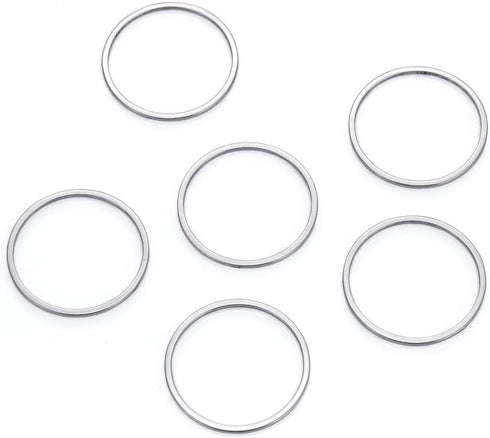 50pcs Adabele 304 Grade Surgical Stainless Steel Hypoallergenic Round Circle Beading Hoop Link Jewelry Findings 20mm Geometric Connector Open Back...