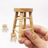 Miniature Counter Stool Dollhouse Furniture 2 PCS/Pack Wood Chair for Crafts Desktop Decor High Stool Mini Scene Ornament Model Round Bar Stool Hi...