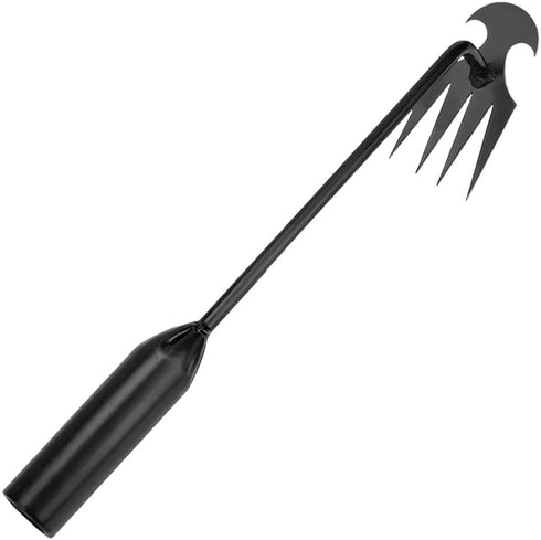 Garden Weed Pulling Tool, Handle Manganese Steel Forged 4 Teeth Dual Purpose Weed Puller, Lightweight Portable Garden Weeder Tool Uprooting Weedin...