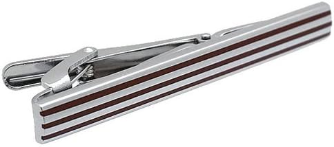 Burgundy Long Striped Tie Clips...
