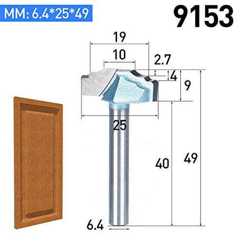 HUHAO 1/4 Inch Shank Router Bit Woodworking Cutter Tool for Door Window (NO.9153; 1/4*25)...