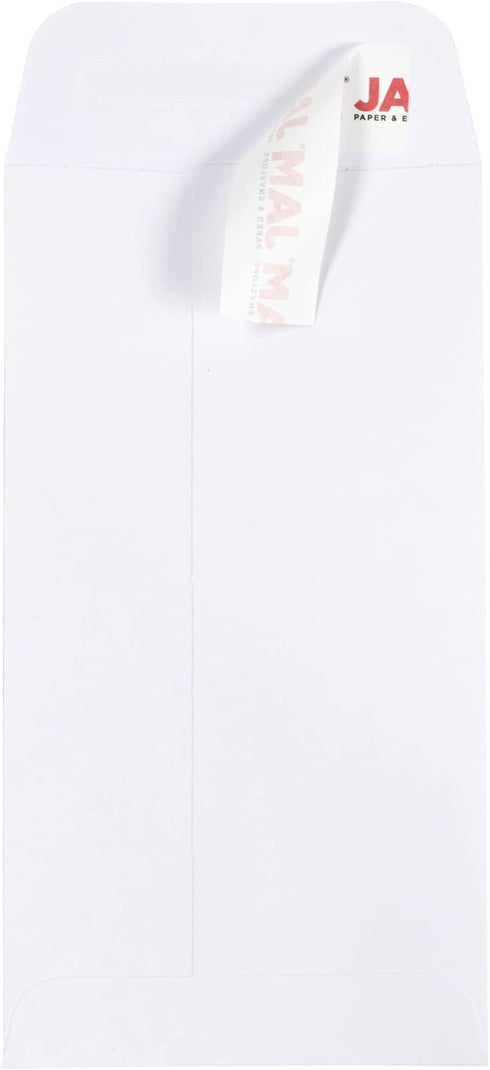 JAM PAPER #7 Coin Business Envelopes with Peel and Seal Closure - 3 1/2 x 6 1/2 - White - 50/Pack...