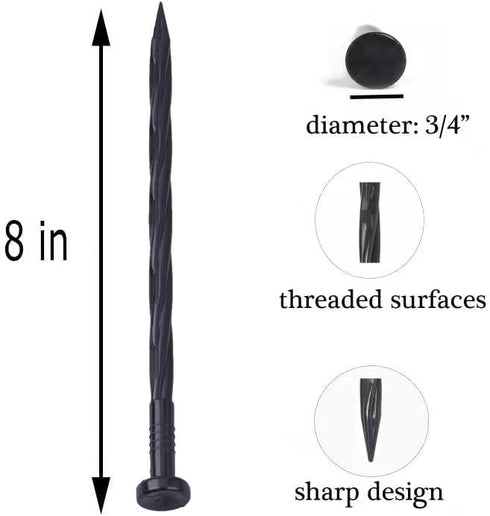 Landscape Edging Spikes, 8 inch Edging Spikes for Landscaping, Flower Gardens, Lawn (25 PC)...