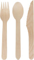 100 Pcs 6 Inch Wood Cutlery (50 Forks, 25 Spoons and 25 Knives)...