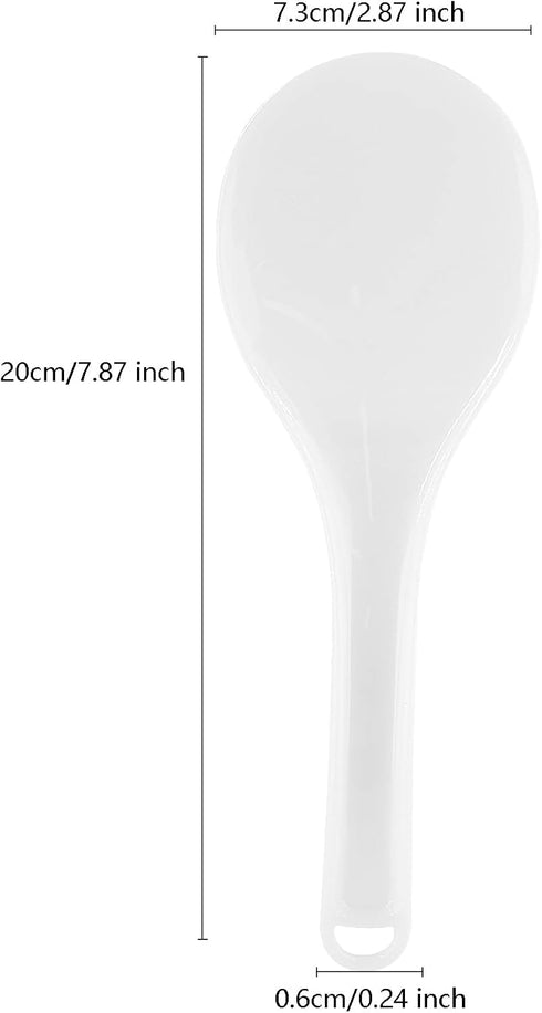 2PCS Plastic Rice Paddle Spoon Rice Scoop, Non-Stick Rice Spatula Rice Cooker Shovel Rice Serving Spoon 7.87 Inch (White E)...