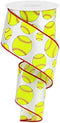 Softball Wired Edge Ribbon - 10 Yards (2.5 Inches)...