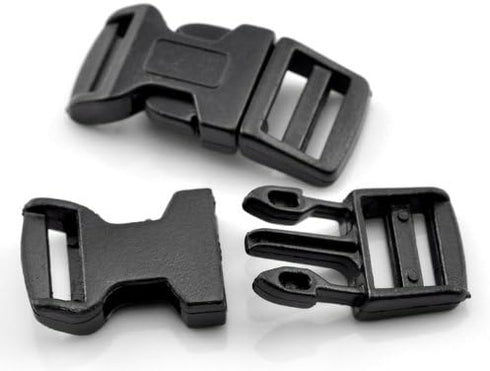 JGFinds Paracord Bracelet Clasps - 48 Pack, Upto 15mm Strap Medium, Black Plastic Paracord Bracelet Clips and Buckles, 29mm (1 3/4") x 16mm (7/8")...
