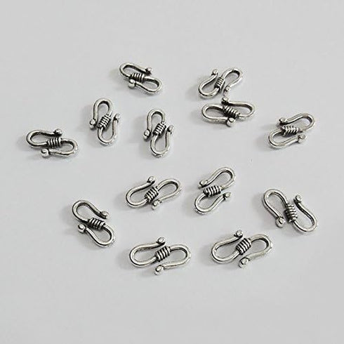 20 pcs S Shape Hooks Accessories Jewelry Leather Cord Ropes Crimp End Pendant Pinch Clasp Bails Choker Necklace Beads Connector Bracelet Charms Bu...